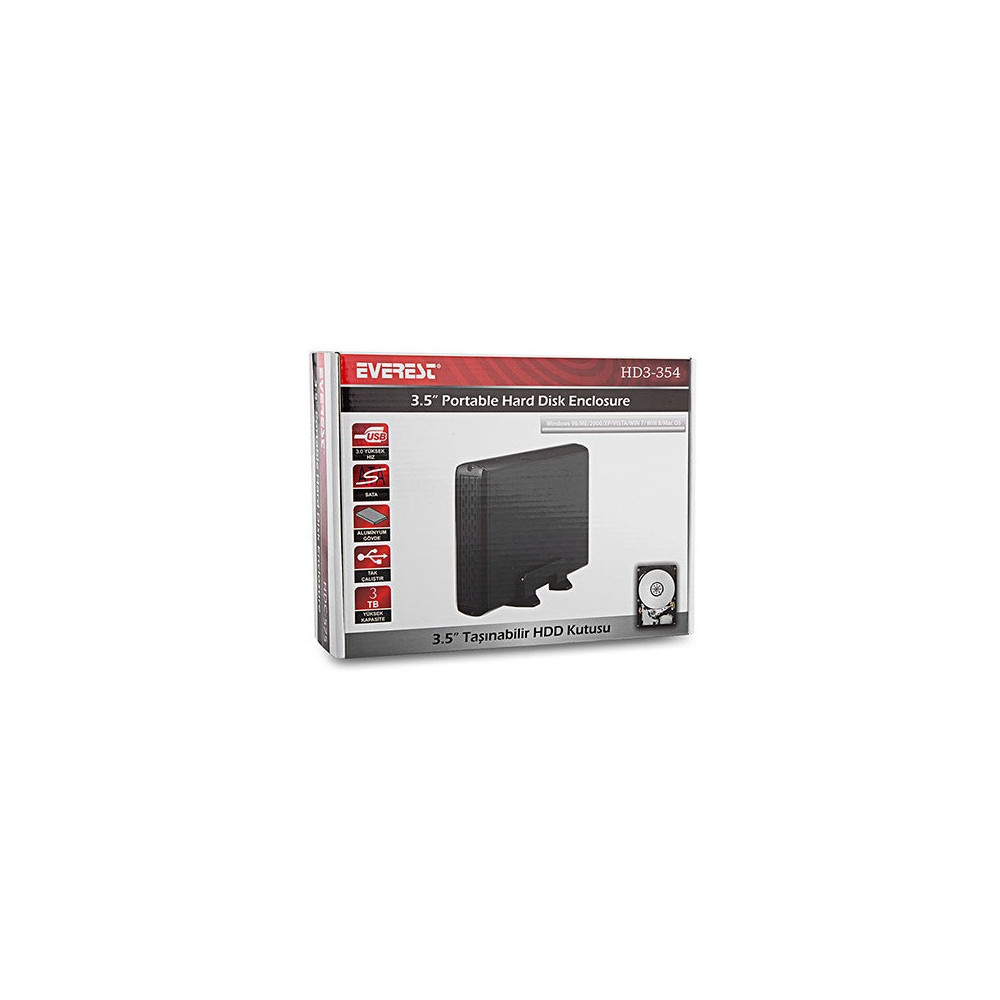 Boîtier Disque Dur Externe Everest HD3-354 3.5 Usb 3.0 / Noir
