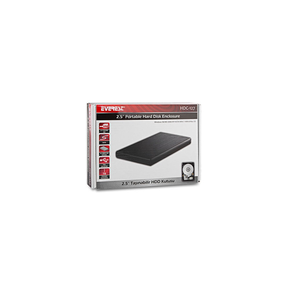 Boîtier Disque Dur Externe Everest HDC-127 2.5 Usb 2.0 / Noir
