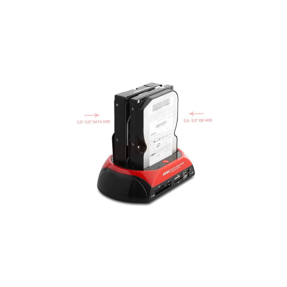 Boîtier Disque Dur Externe Everest HDC-385 2.5 & 3.5 Usb 2.0 IDE + SATA HDD + Station d'accueil pour lecteur de carte