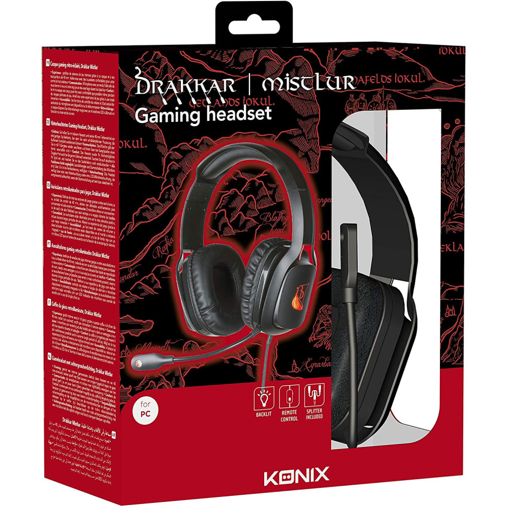 Casque Micro Gaming KONIX Drakkar Mistlur 2.0 / Noir