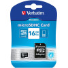 Carte mémoire Verbatim micro SDHC Class 10 avec Adaptateur / 16 Go