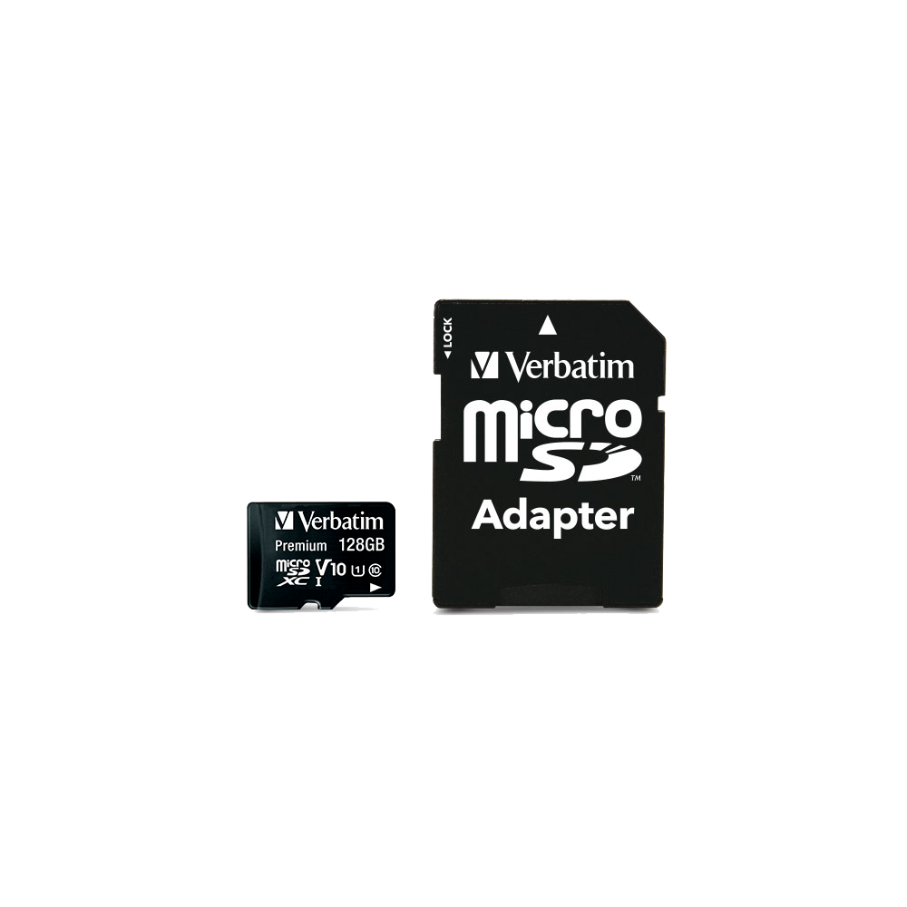 Carte mémoire Verbatim micro SDHC Class 10 avec Adaptateur / 128 Go