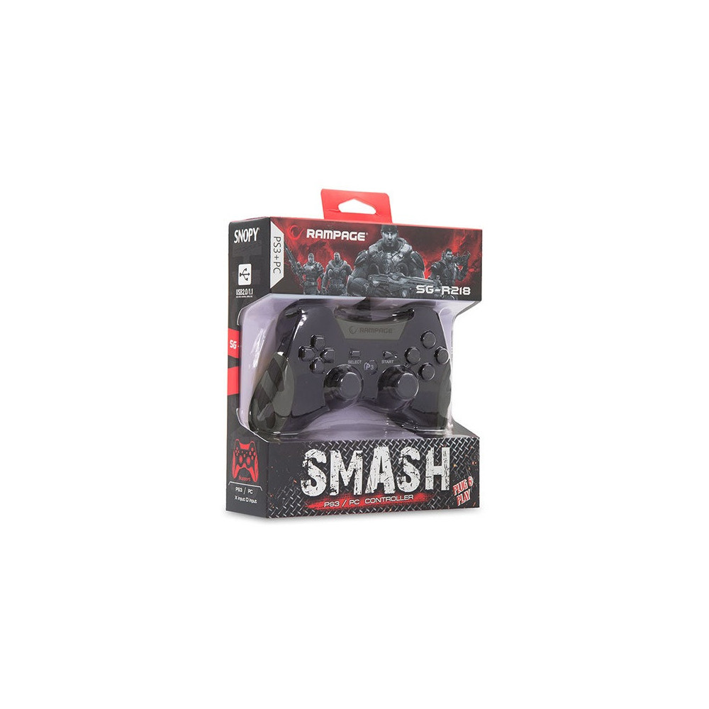 Manette Filaire Snopy Rampage SG-R218 Pour PS3 & PC / Noir