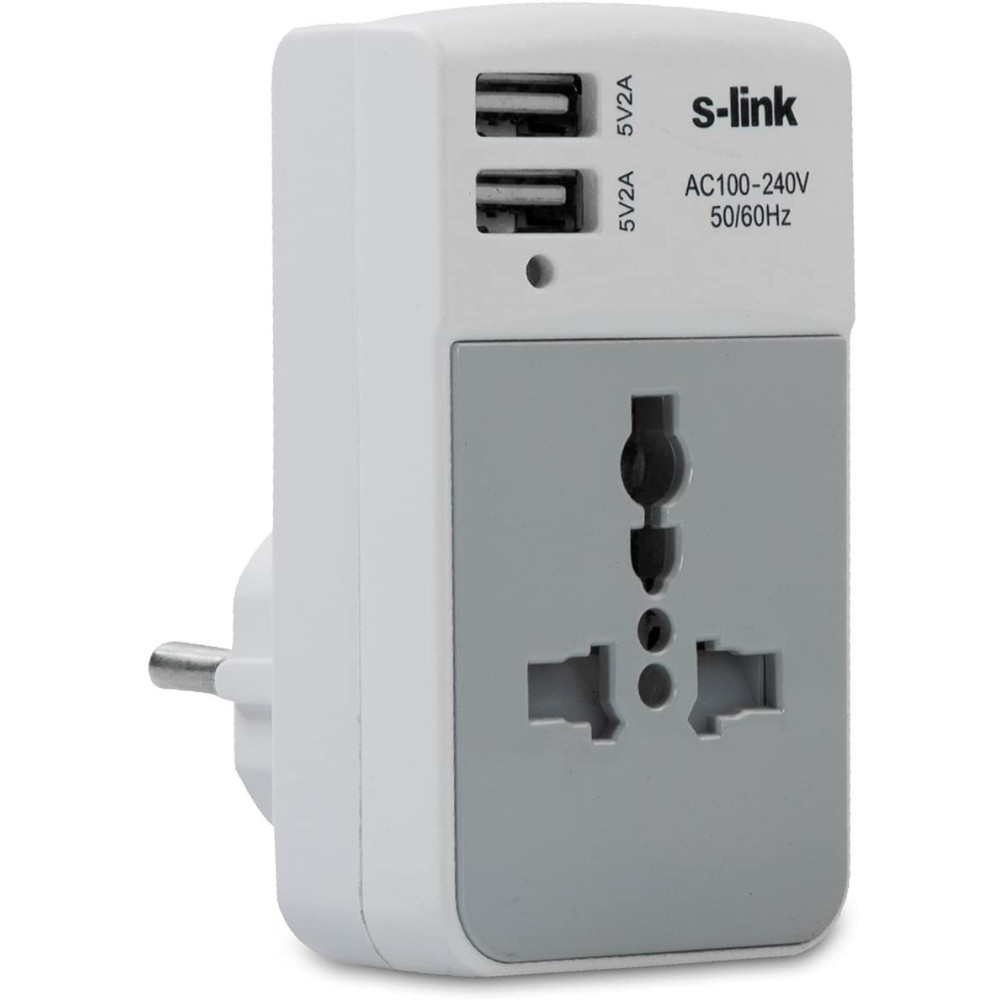 Chargeur Universel S-Link SLX-05A 2x USB / 2A / Blanc