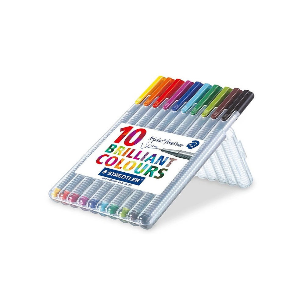 Box 10 Feutres STAEDTLER Triplus chevalet 334 / 0.3 mm