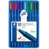 Box 10 Stylo à bille STAEDTLER Triplus chevalet 337 couleurs assorties