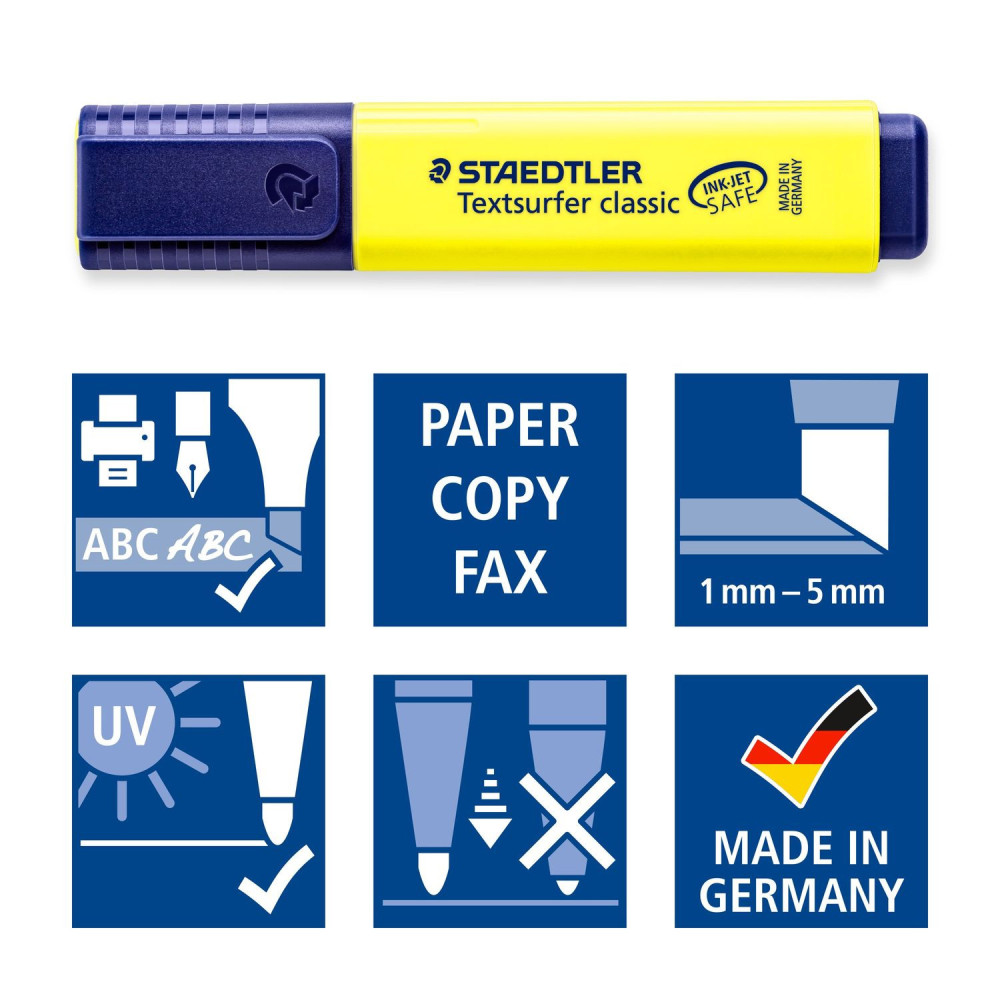 Surligneur Staedtler 364 Textsurfer 3 Couleur assorties + 1 Jaune Gratuit