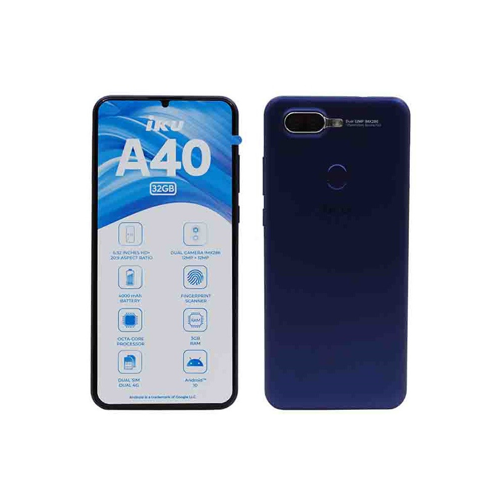 Téléphone Portable Iku A40 / 4G / Double SIM / Bleu + Sim Orange 60 Go Offerte