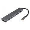 Adaptateur 7en1 SBox Type C Vers HDMI, USB et Lecteur de cartes