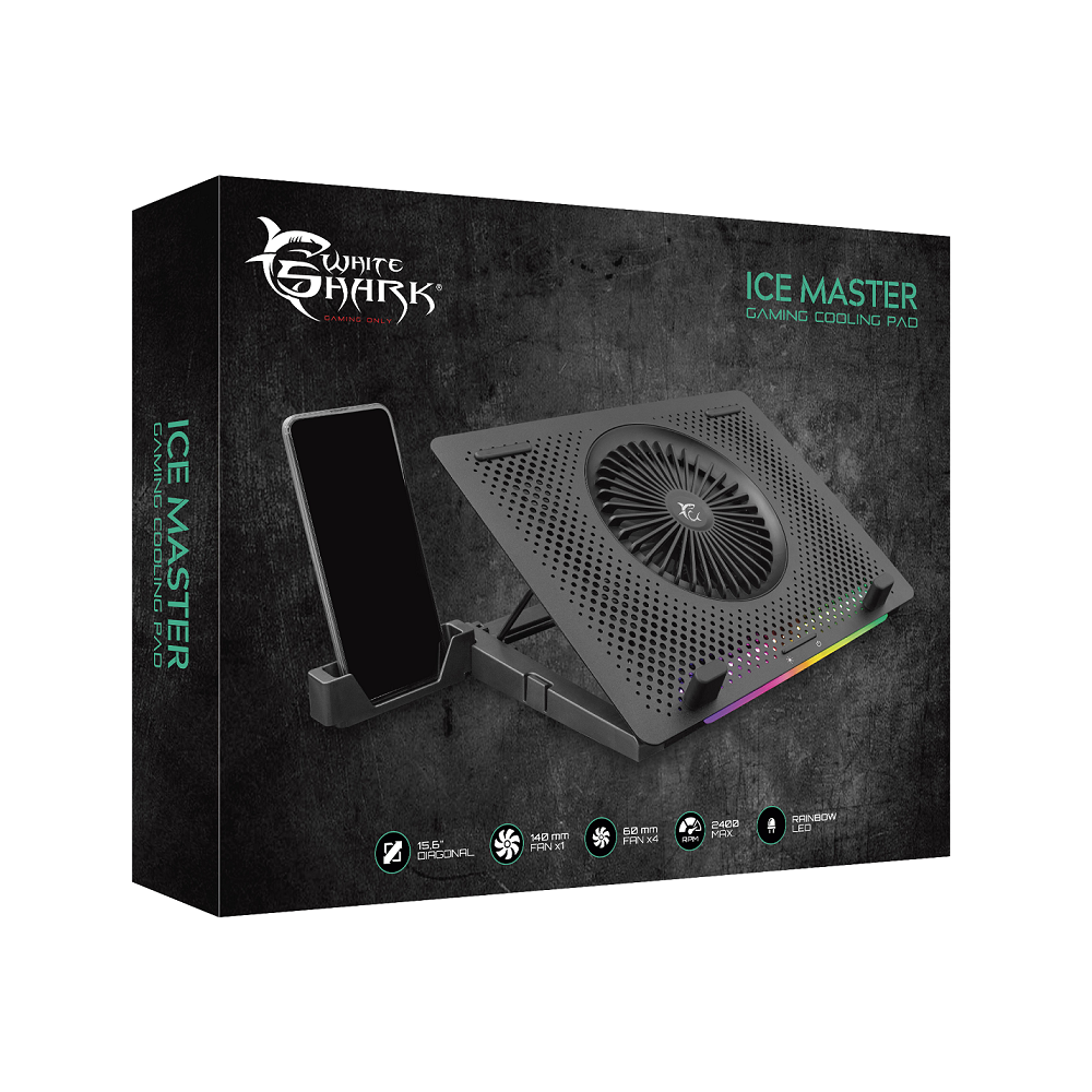 Refroidisseur Gaming White Shark GCP-33 ICE MASTER RGB pour Pc portable 15.6"