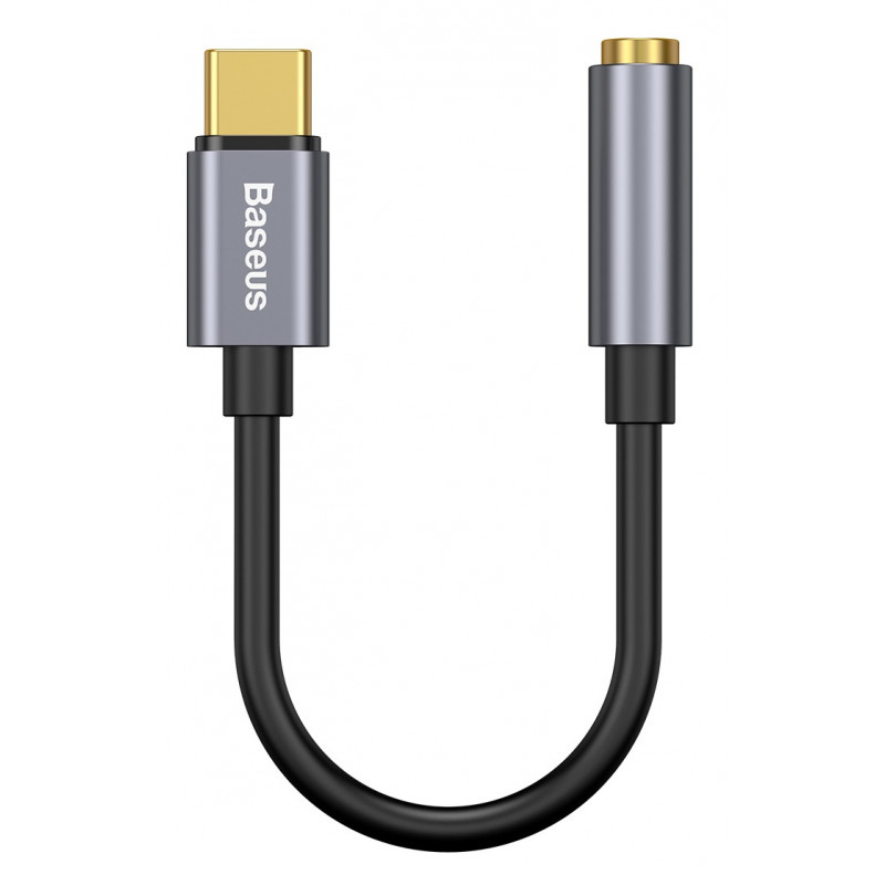 Adaptateur Baseus L54 USB TypeC Vers Mini Jack 3.5 mm / Gris Foncé
