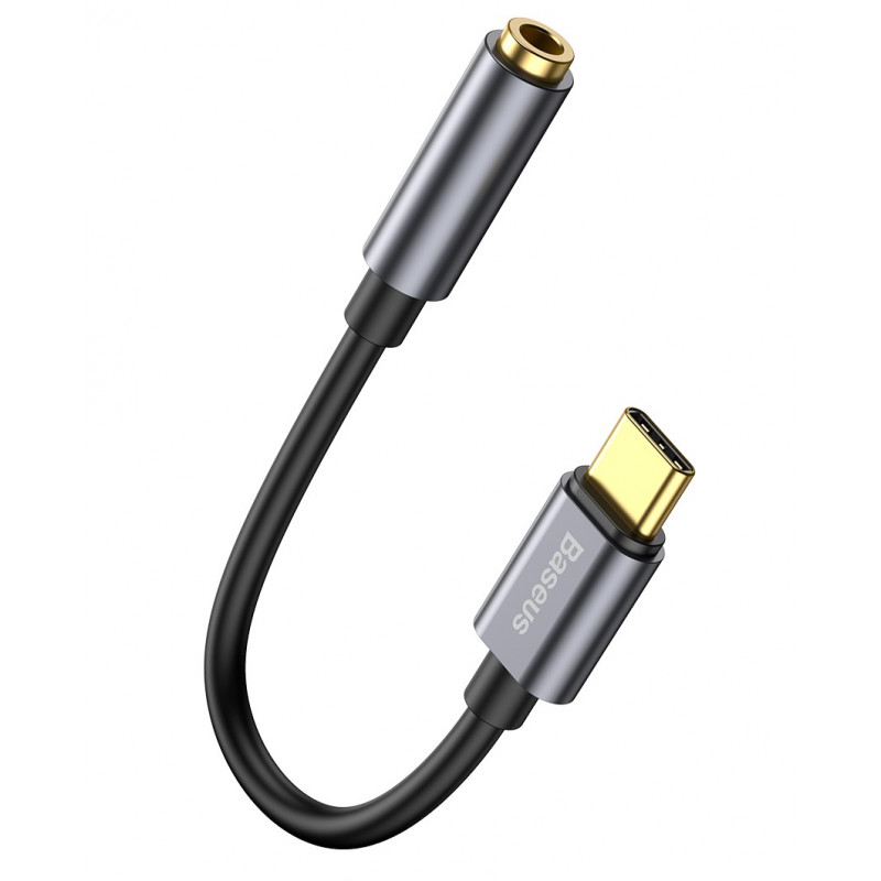 Adaptateur Baseus L54 USB TypeC Vers Mini Jack 3.5 mm / Gris Foncé