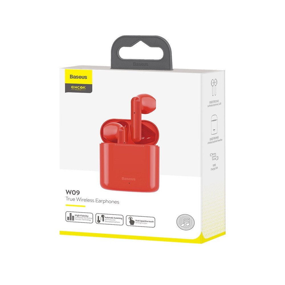 Ecouteur Sans Fil Bluetooth Baseus Encok TWS W09 / Rouge