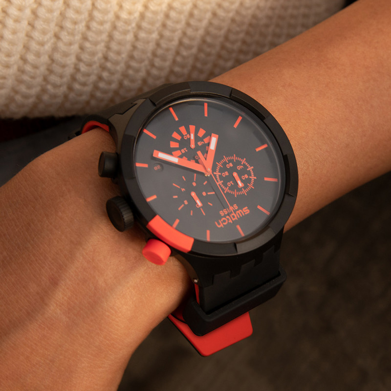Montre Mixte Swatch CHECKPOINT RED SB02B402