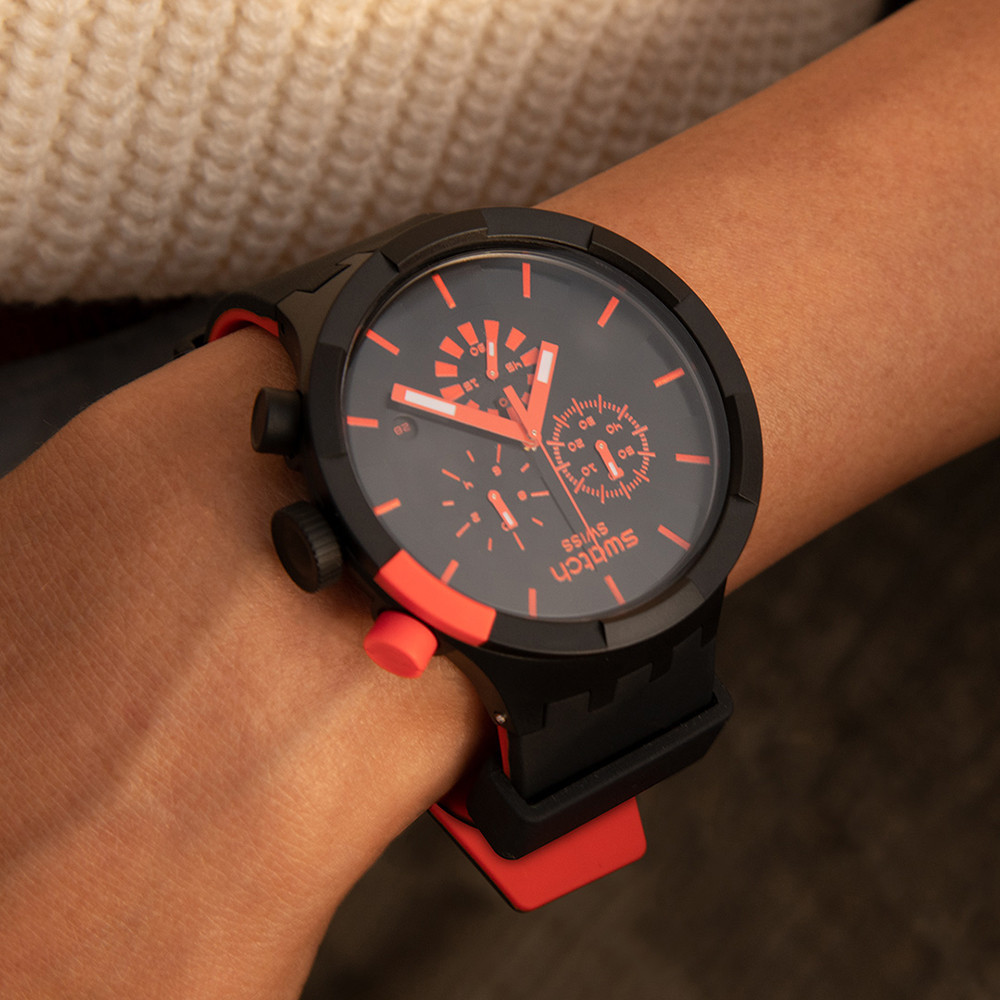 Montre Mixte Swatch CHECKPOINT RED SB02B402