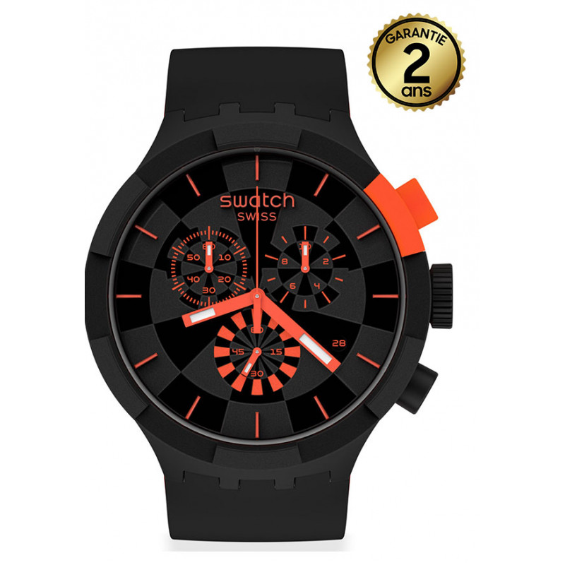 Montre Mixte Swatch CHECKPOINT RED SB02B402
