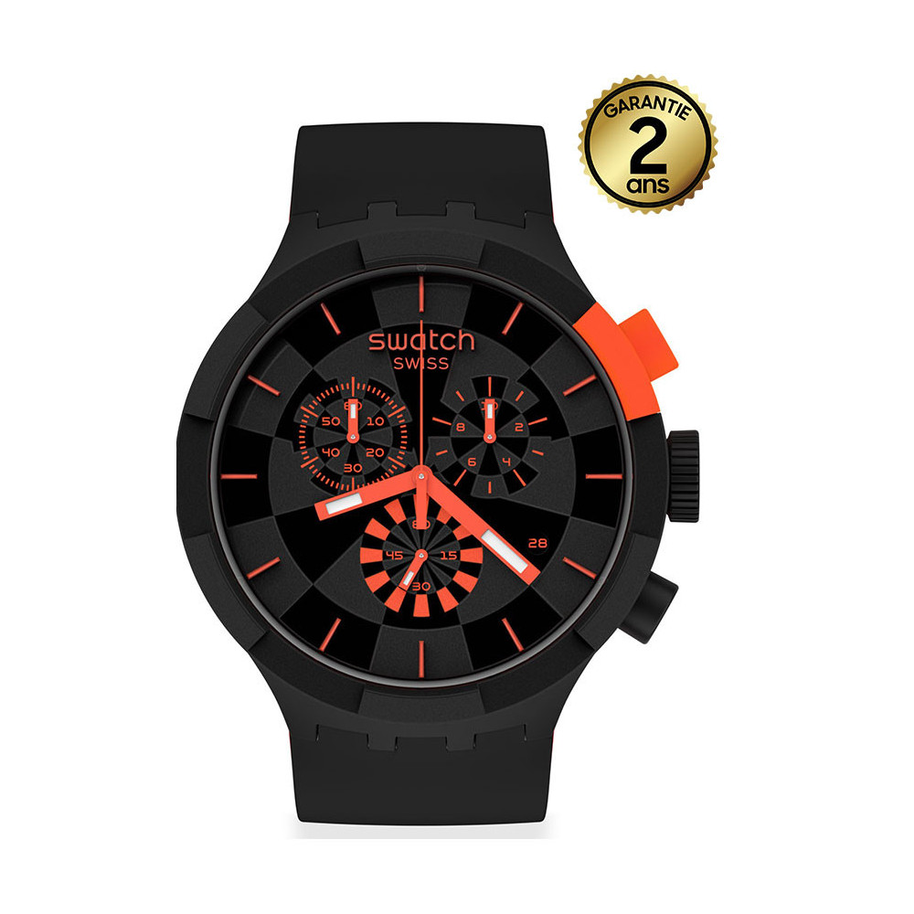 Montre Mixte Swatch CHECKPOINT RED SB02B402