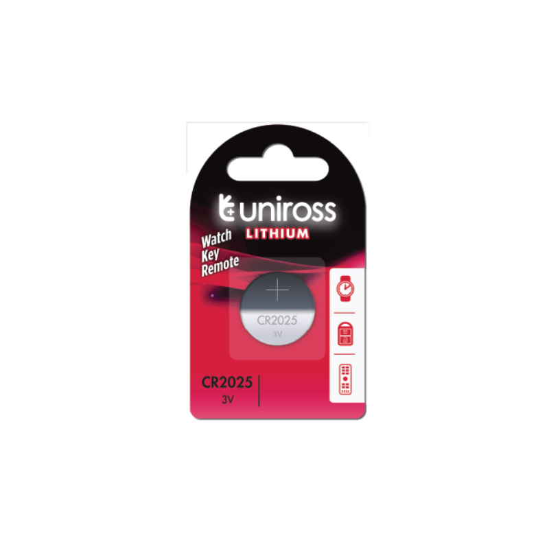 Pile Uniross CR2025 Lithium 3V 160 Mah