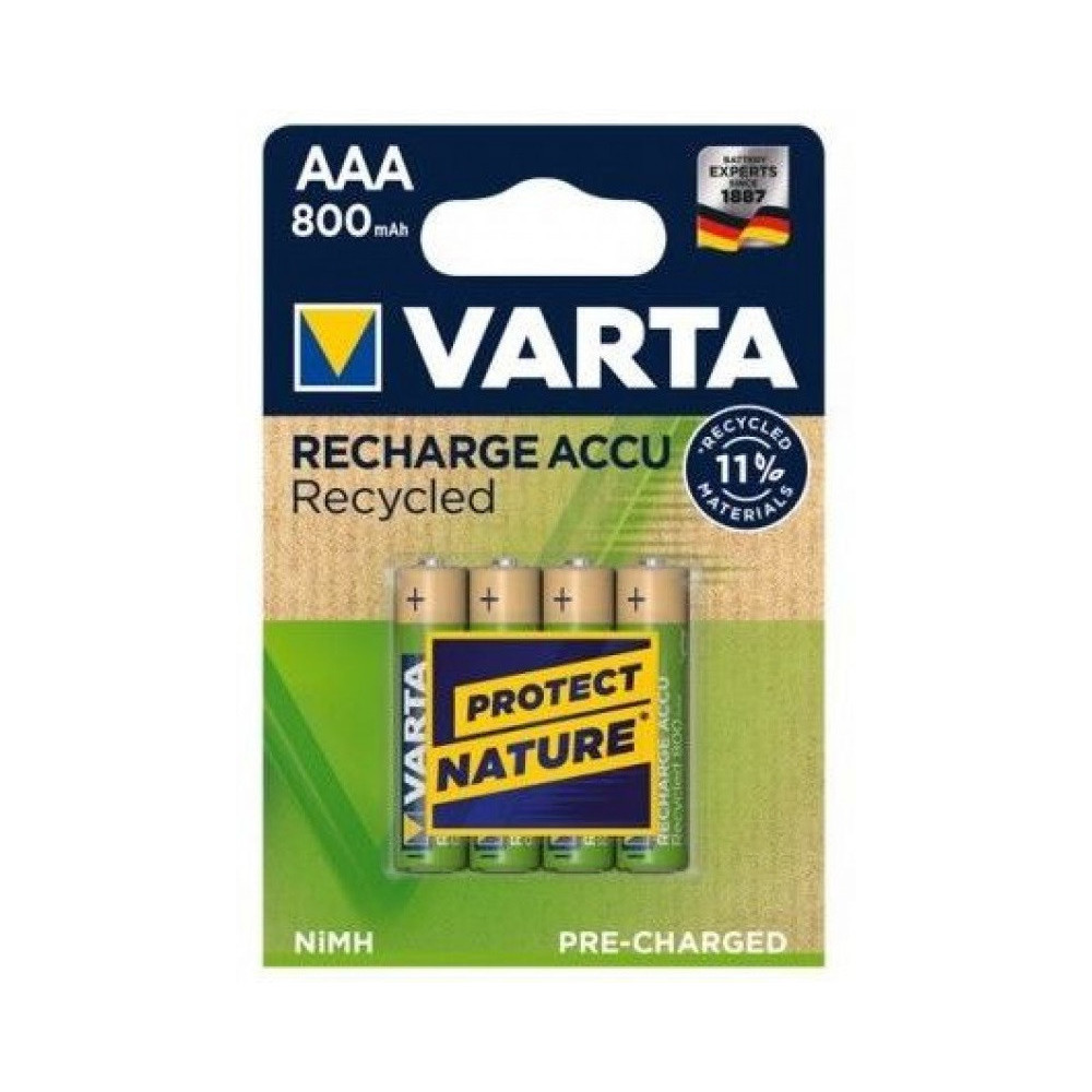 4x Piles Varta NiMH Rechargeable AAA 1.2 V 800 mAh recyclable