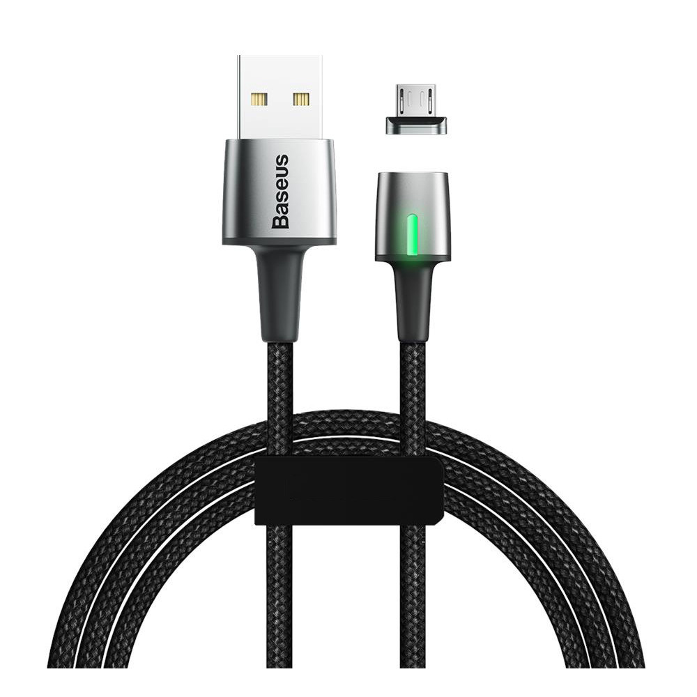 Câble magnétique USB Baseus Zinc Vers Micro USB / 1.5A / 2m / Noir