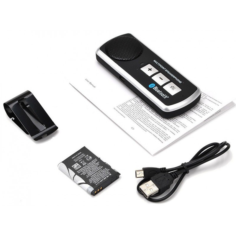 Kit main libre pour voiture Bluetooth / Noir & Blanc