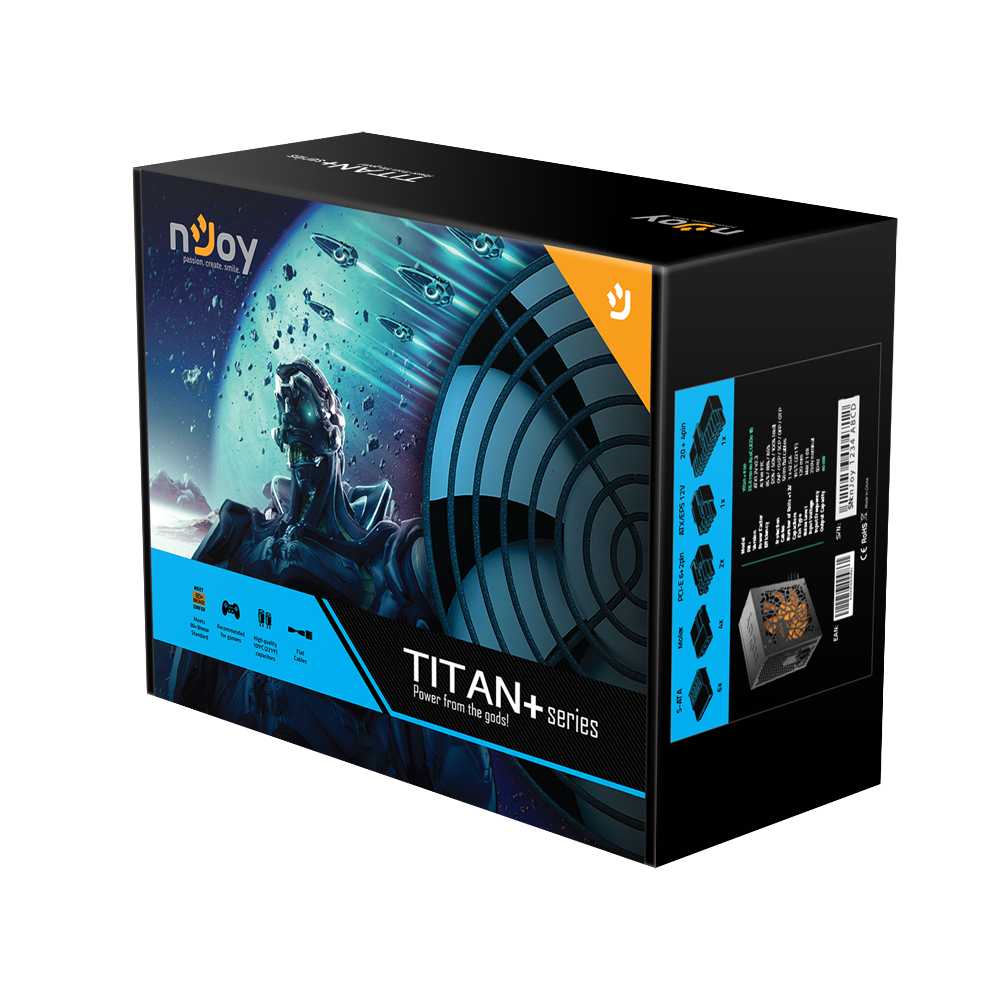 Boite d'alimentation nJoy Titan+ 600W 80Plus Bronze