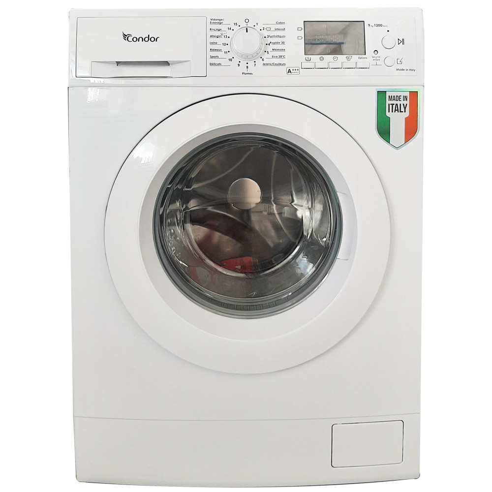 Machine à laver Frontale Condor / 9 Kg / Blanc