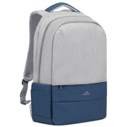 Sac à dos antivol pour pc portable 17.3" RivaCase 7567 / Gris et Bleu