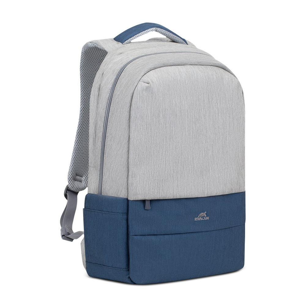 Sac à dos antivol pour pc portable 17.3" RivaCase 7567 / Gris et Bleu