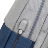 Sac à dos antivol pour pc portable 17.3" RivaCase 7567 / Gris et Bleu