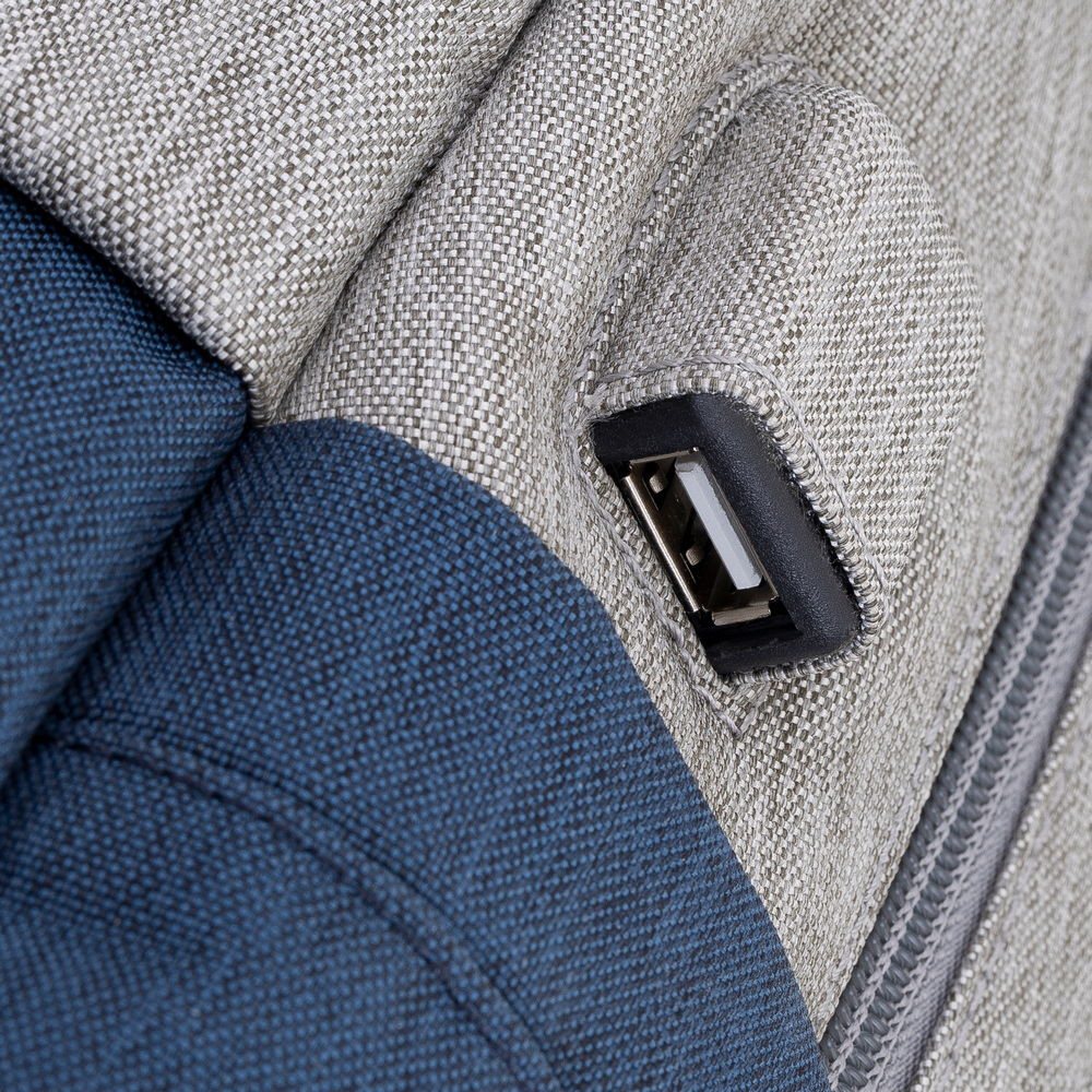 Sac à dos antivol pour pc portable 17.3" RivaCase 7567 / Gris et Bleu