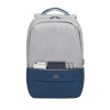 Sac à dos antivol pour pc portable 17.3" RivaCase 7567 / Gris et Bleu