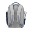 Sac à dos antivol pour pc portable 17.3" RivaCase 7567 / Gris et Bleu