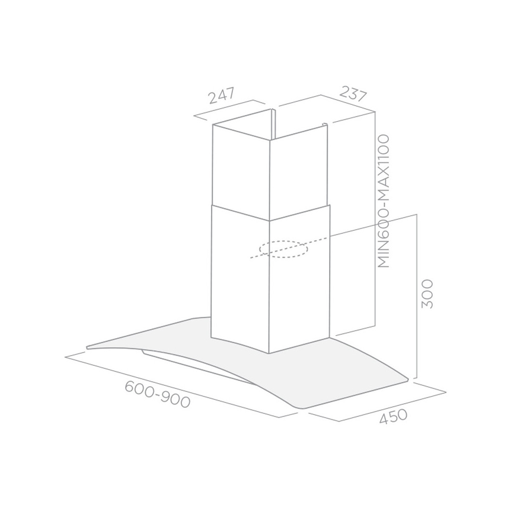 Hotte cheminé Focus 90cm F.914X / Inox