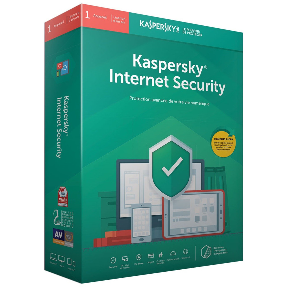 Kaspersky Internet Security 2020 - 1 an / 3 postes