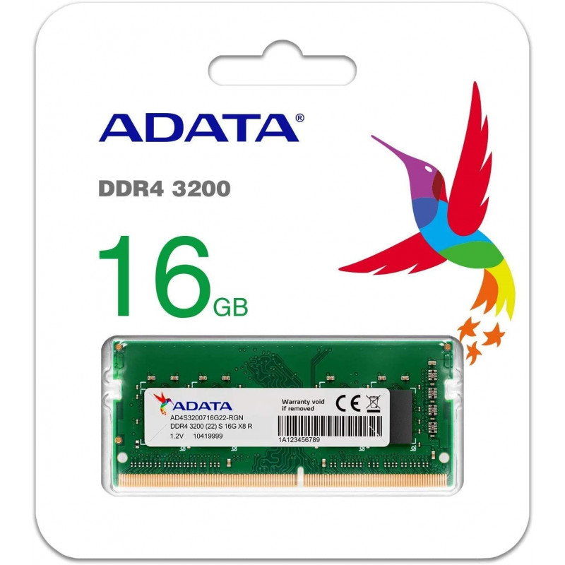 Barrette Mémoire SoDIMM pour PC Portable ADATA 16 Go DDR4 3200 MHz