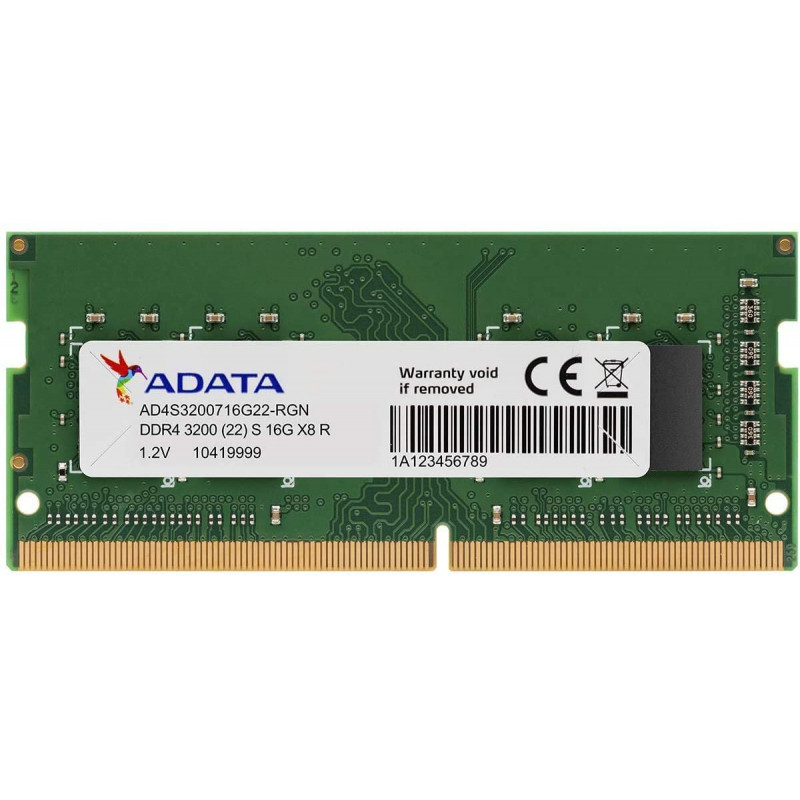 Barrette Mémoire SoDIMM pour PC Portable ADATA 16 Go DDR4 3200 MHz