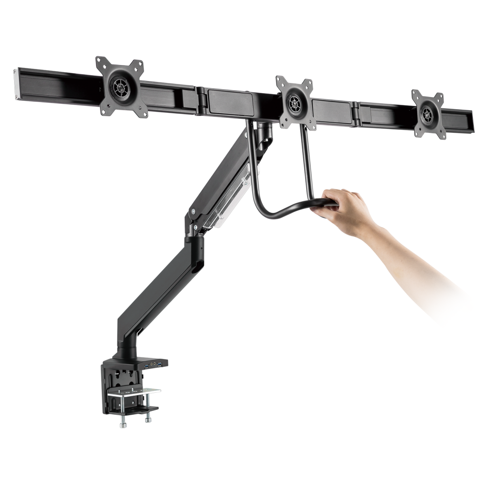 Support pour 3 écran de bureau White Shark GMS-3203 Rhamses III / 17"-27