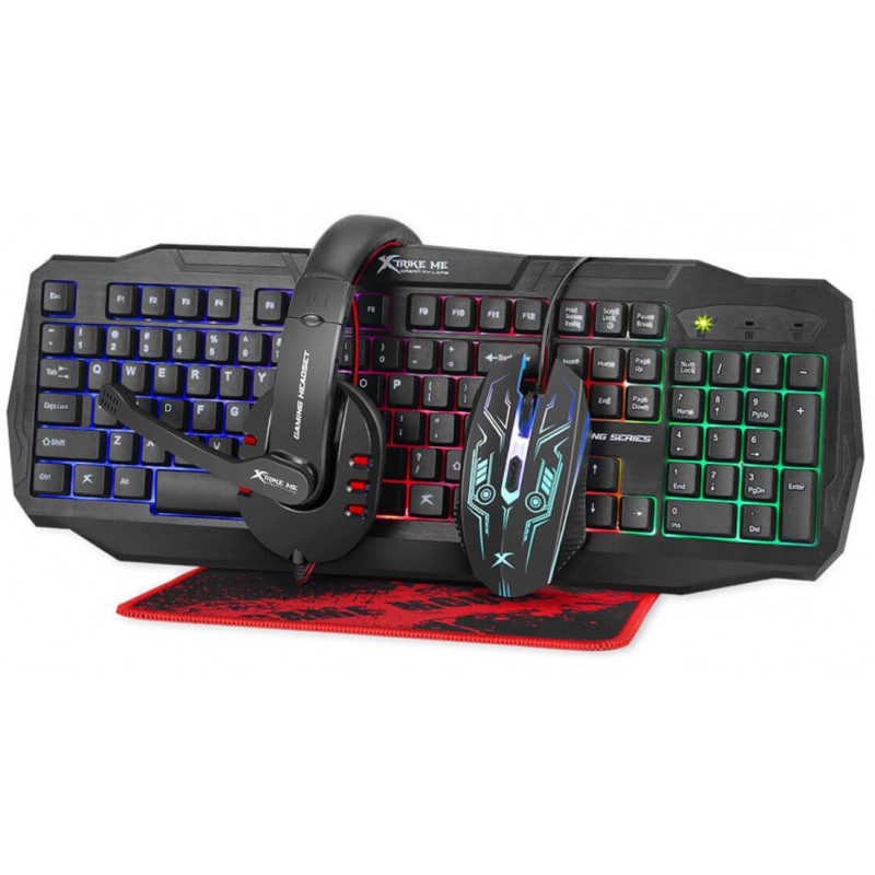 Kit complet de gaming clavier souris tapis de souris rétroéclairé