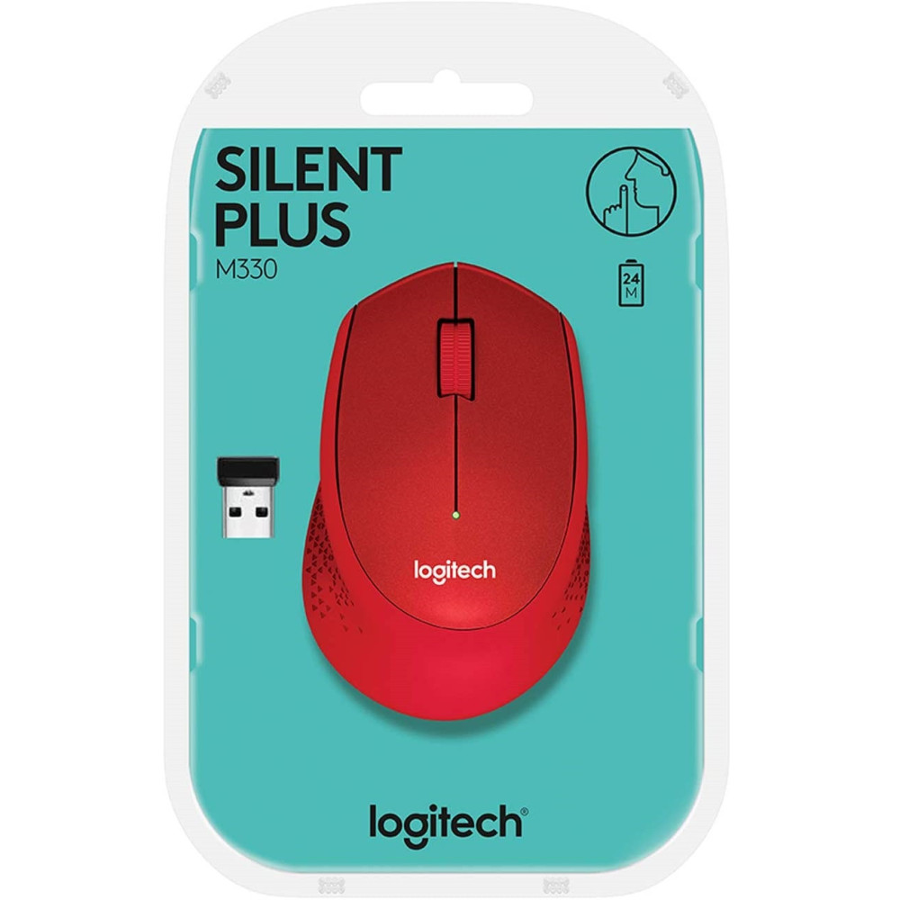 Souris sans fil Logitech M330 Silent Plus Rouge