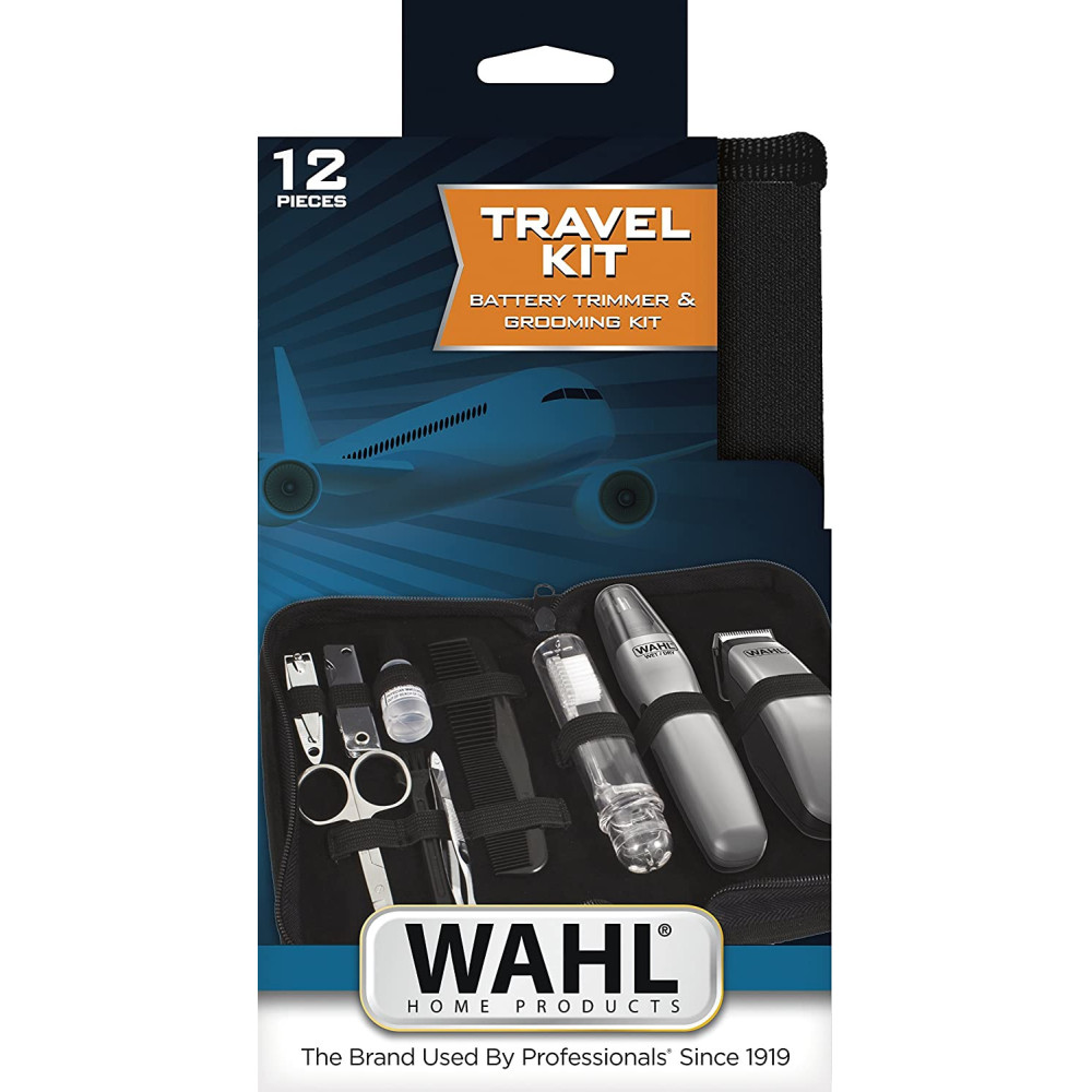 Kit de voyage Wahl Tondeuse à barbe et cheveux avec Tondeuse nez et oreilles