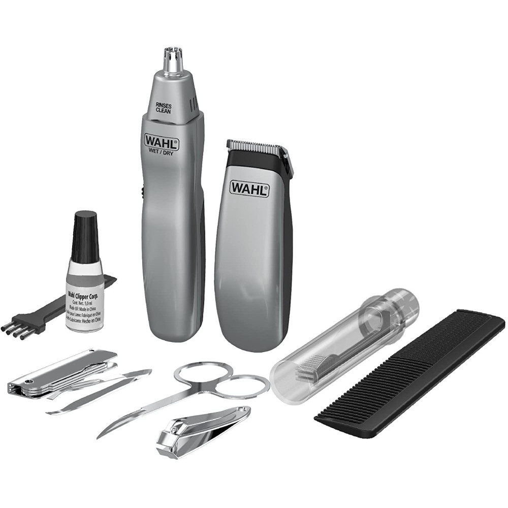 Kit de voyage Wahl Tondeuse à barbe et cheveux avec Tondeuse nez et oreilles