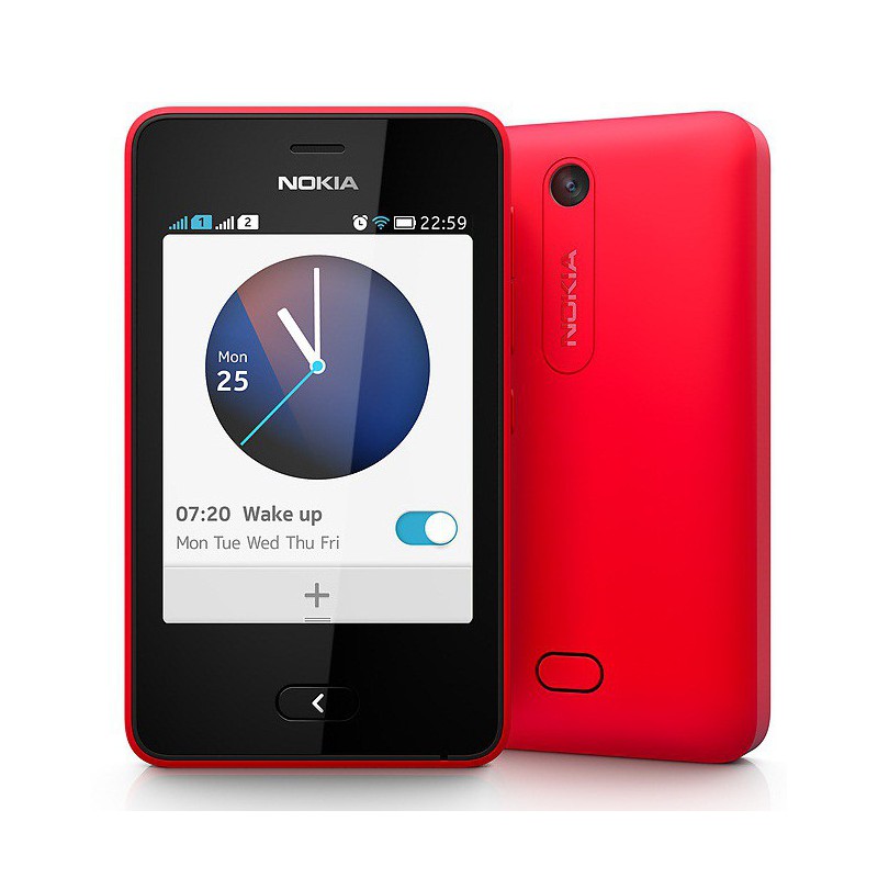 Téléphone Portable Nokia Asha 501 / Double SIM / Rouge Brillant