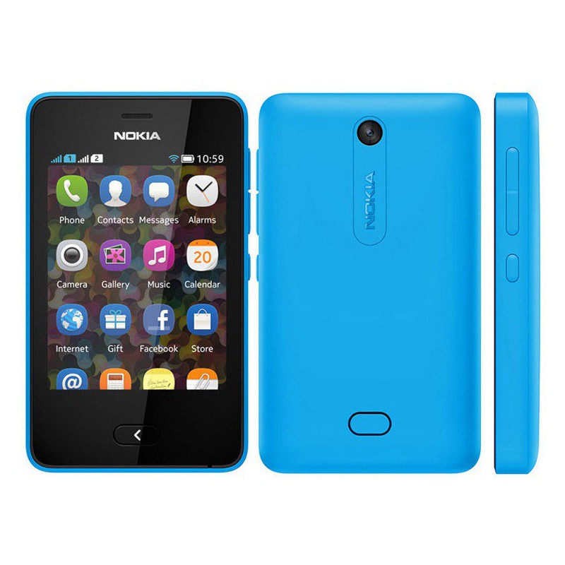 Téléphone Portable Nokia Asha 501 / Double SIM / Bleu Cyan