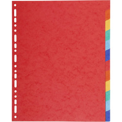 Intercalaire 12 Positions A4 Coloré Plastique