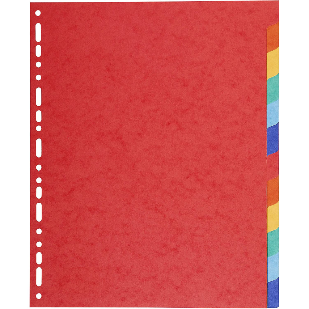 Intercalaire 12 Positions A4 Coloré Plastique