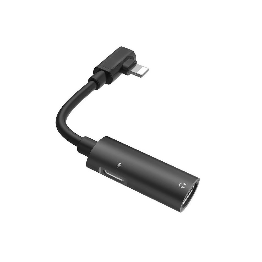 Adaptateur Lightning Hoco LS18 Iphone Charge + Audio Noir