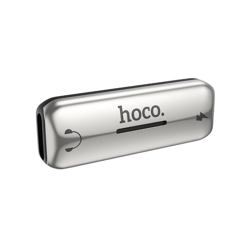 Adaptateur Lightning Hoco LS27 Iphone Charge + Audio Silver