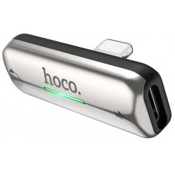 Adaptateur Lightning Hoco LS27 Iphone Charge + Audio Silver