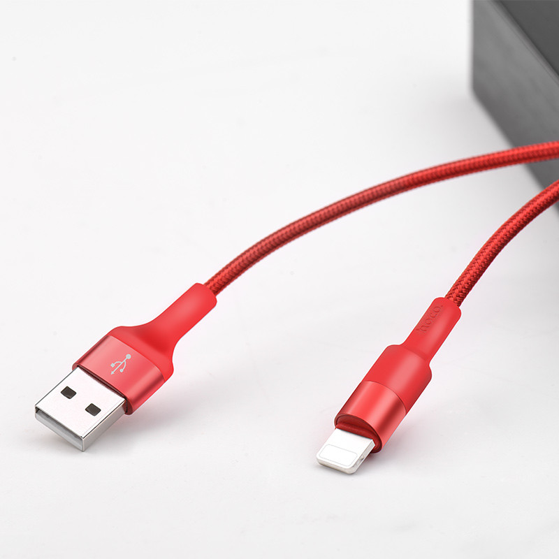 Câble USB Hoco X26 Pour IPHONE Flash / Rouge